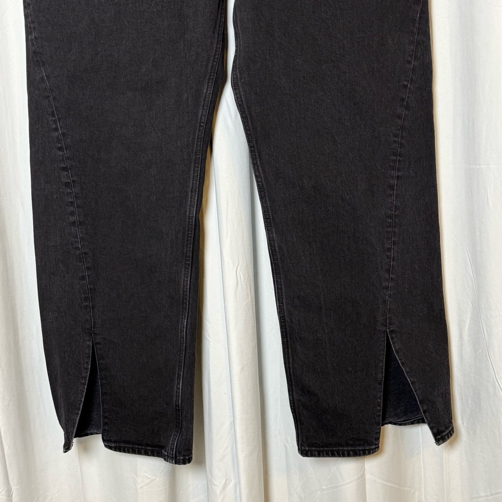 Abercrombie & Fitch Curve Love 90s Relaxed Jeans Ankle Slit Size 16R 33 Black - Picture 6 of 10